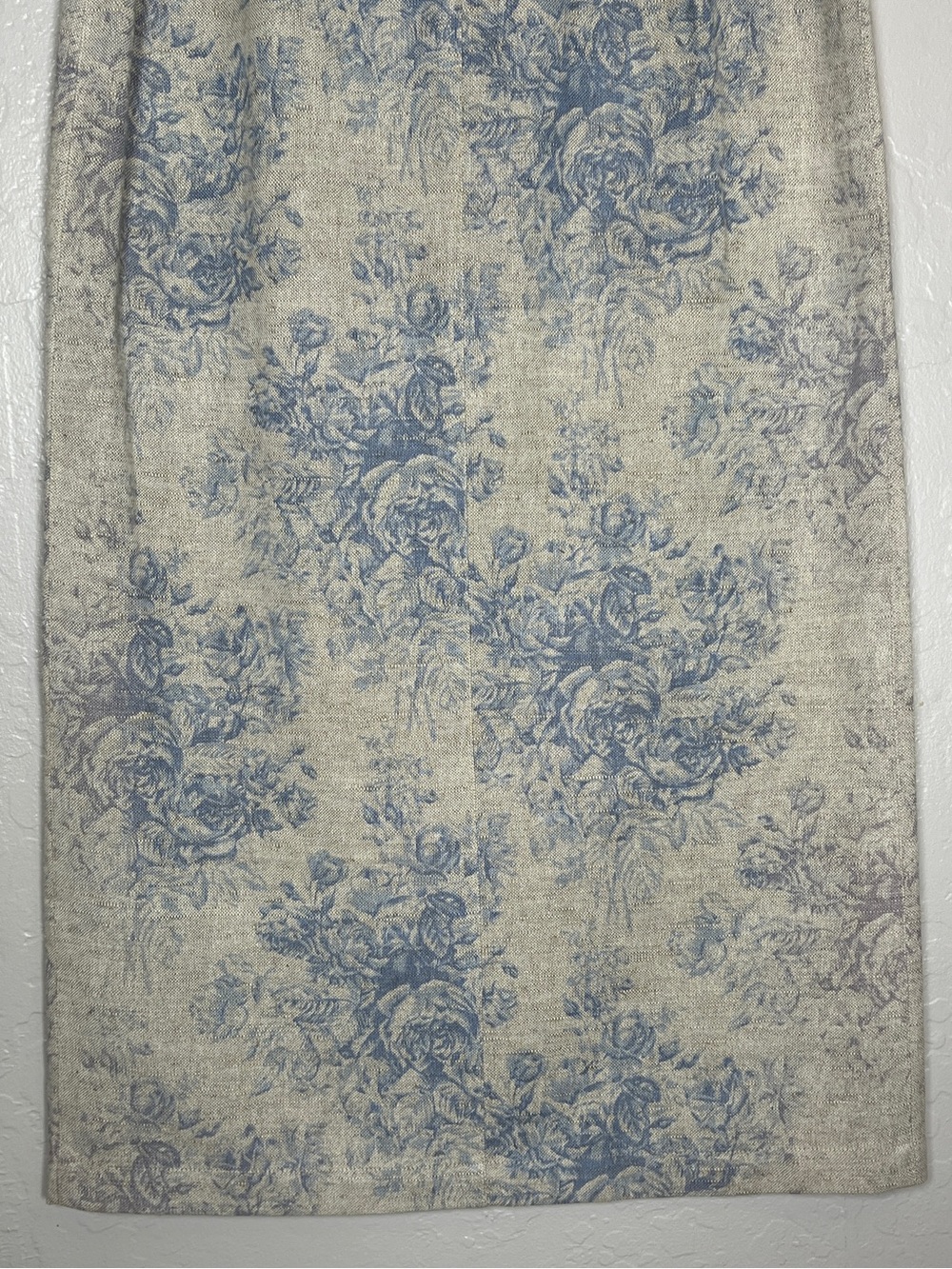 COLDWATER CREEK Women’s Size 6 Beige/ Blue Floral Print Vintage Linen Maxi Skirt - Picture 10 of 12